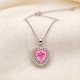 Heart Shape Gemstone I Do Necklace