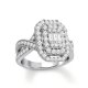 Previously Owned Crystal Engagement Ring Round/Baguette Titanium steel