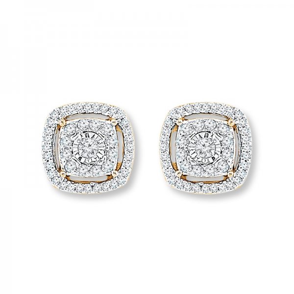 Crystal Earrings Round-cut Yellow Copper and zinc alloy
